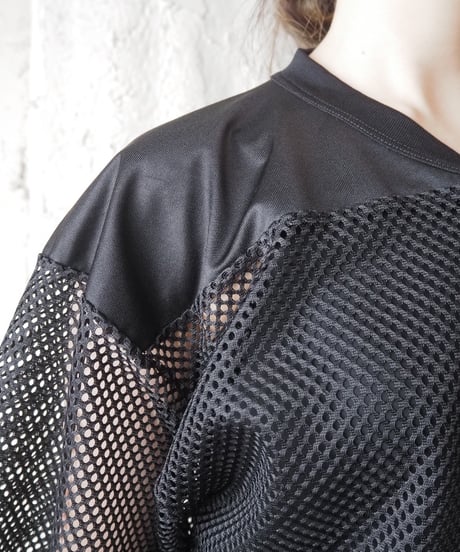 V Neck Mesh Tee BK