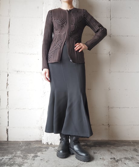 Sheer×Tape Double Zip Jacket BRBK