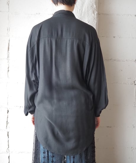 Fly Front L/S Rayon Shirt BK