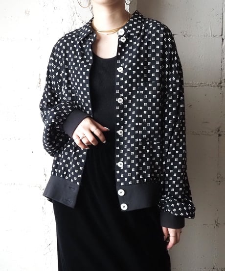 Small Pattern Shirt Jacket BKWH