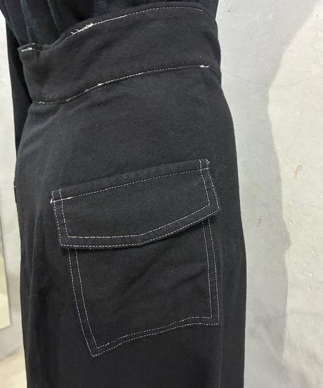 Y's Deformation Wool Skirt BK