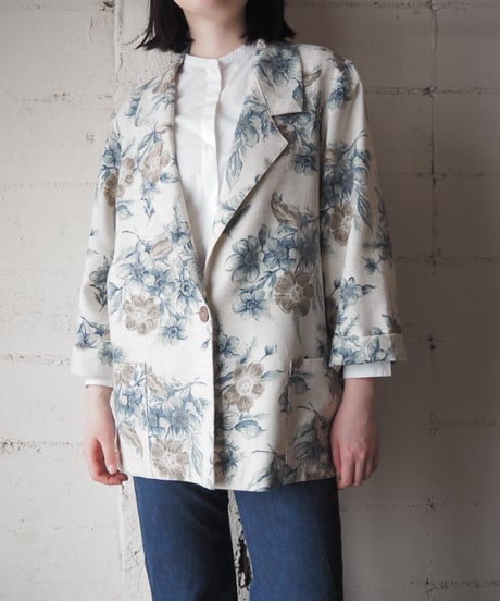 Joanna Flower Print Easy Tailored Jacket IV