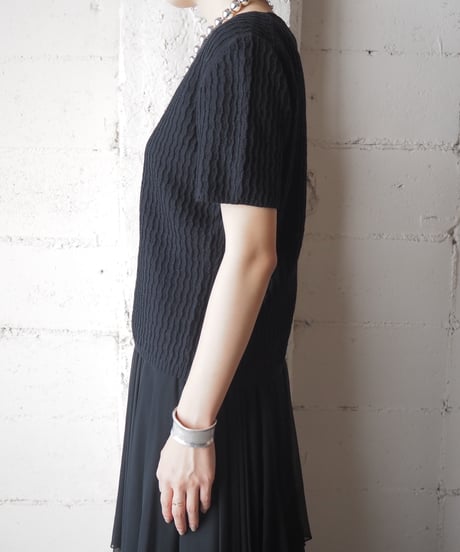 Nuanced Stripe Knit Tee BK
