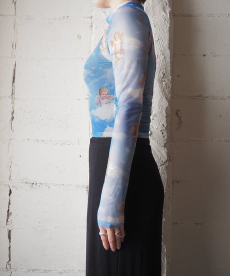 Mock Neck Sheer Cutsewn Angel LBL