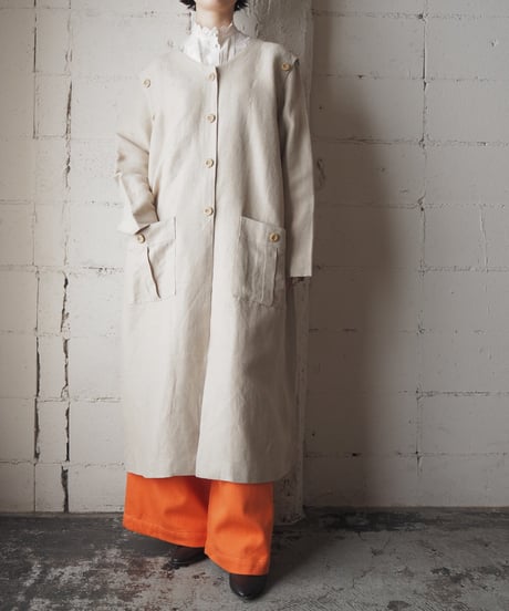 Collarless Removable Sleeve Coat BE