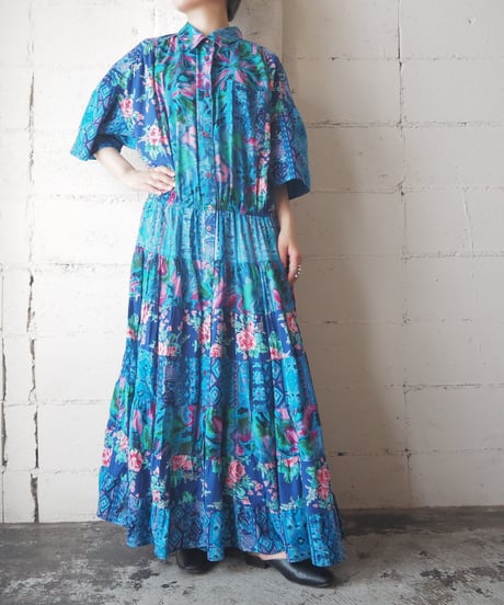 TOGETHER Flower Pattern Big Dress BL