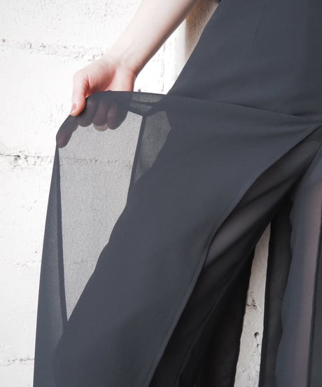 Sheer Layered Design Pants BK