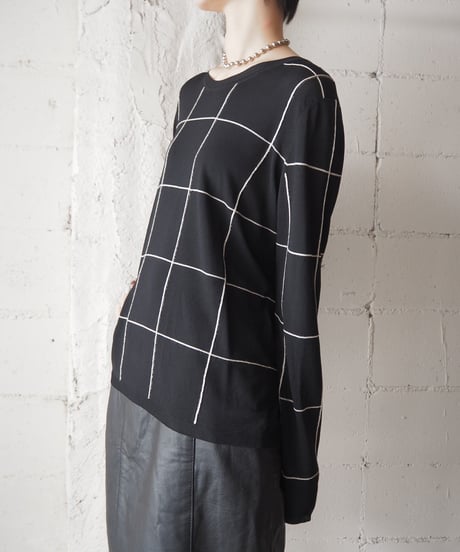 Max Mara Lame ×Check Pattern Knit BK