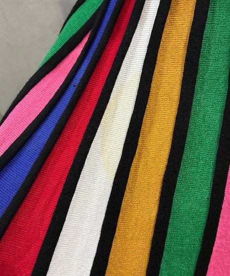 Colorful Pleats Skirt BK RE BL