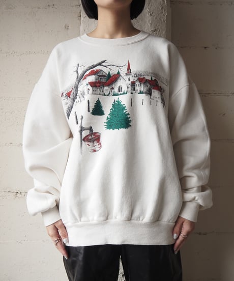 Red Roof Town Print Sweat WHRE