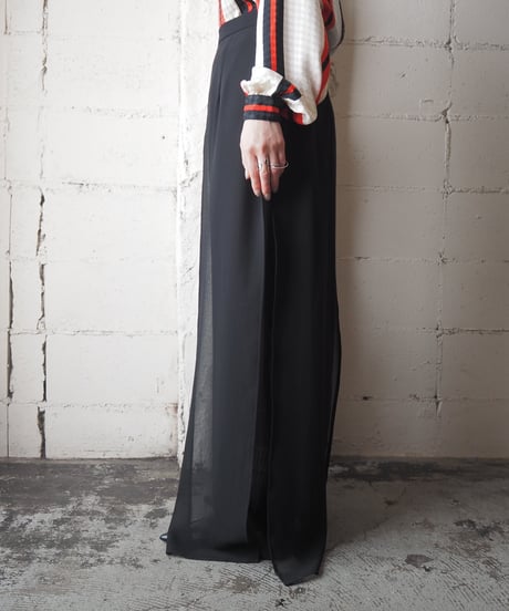 Sheer Layered Design Pants BK