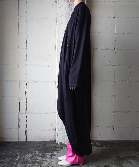 Balloon Silhouette Long Coat Dress BK