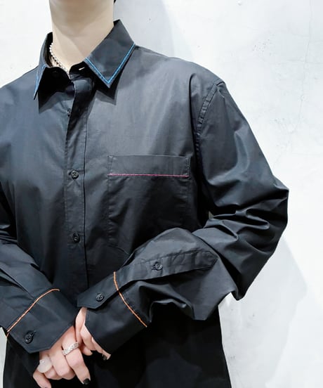 FRED PERRY × RAF SIMONS Color Stitch Shirt BK