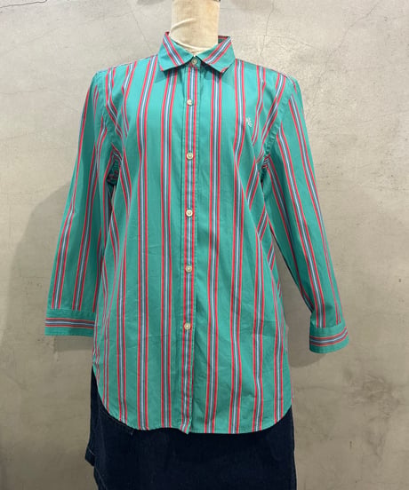 LAUREN Middle Sleeve Stripe Shirt TQBLRE