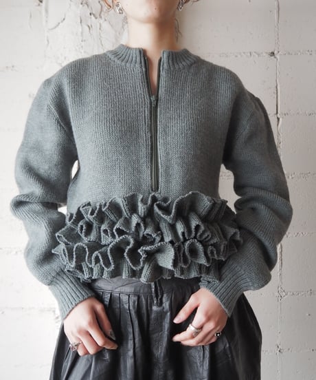 Remake Hem Frill Knit GR