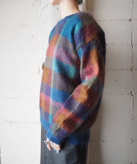 Check Pattern Mohair Knit BLBR