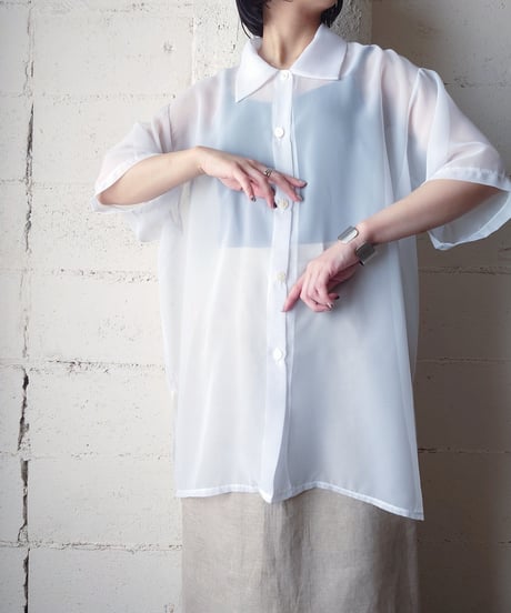 Sheer Short Sleeve Shirt WH