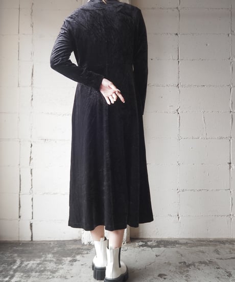 Mock Neck Velour Dress BK