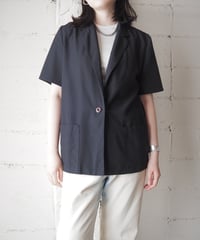 SAG HARBOR Short Sleeve Basic Tailored Jacket BK