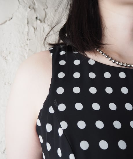 Made in USA Polka Dot Sleeveless Dress BKWH