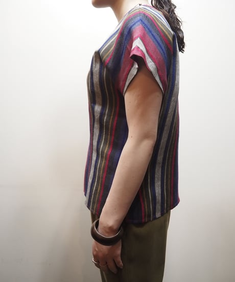 Stripe French Sleeve Blouse BRPI