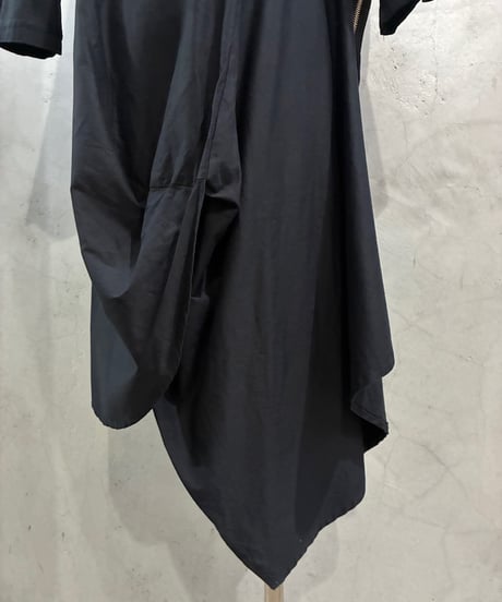 Zip Design High Neck Dress BK