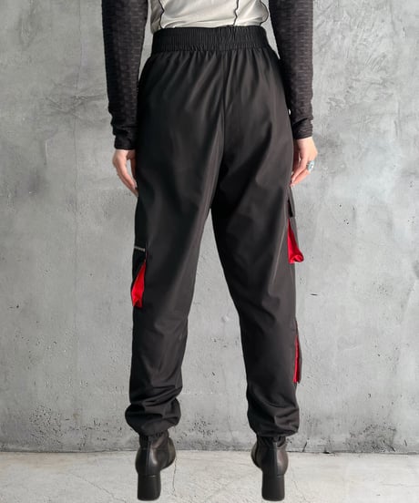 Silver Zip Nylon Cargo Pants BKRE