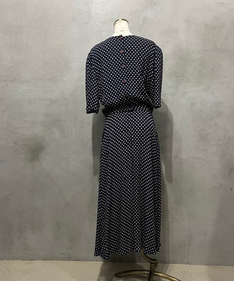 Dot Pattern Collarless Dress NV