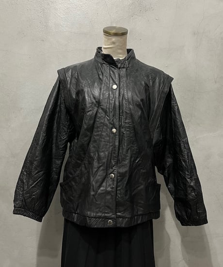 Leather Blouson Jacket BK