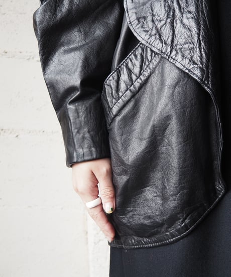 Shawl Collar Leather Jacket BK