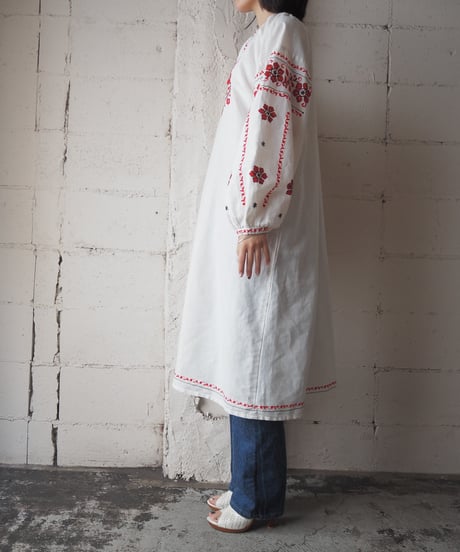 Euro Vintage Volume Sleeve Embroidery Dress WHRE