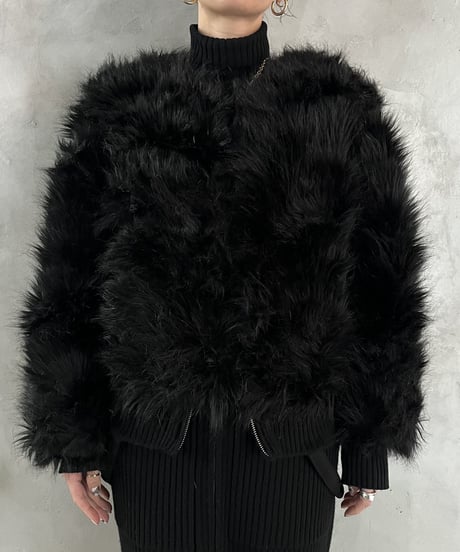 Fake Fur Short Jacket BK