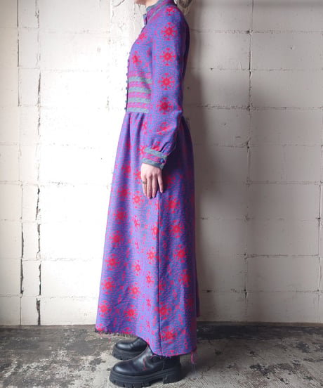 1970's Arabesque Pattern Jacquard Dress PUR