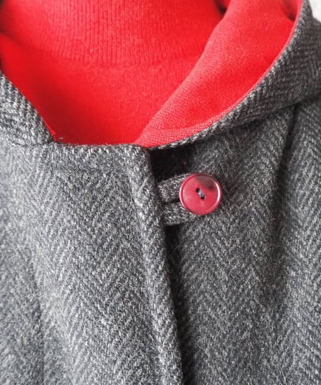 Bicolor Hooded Dolman Coat GRRE