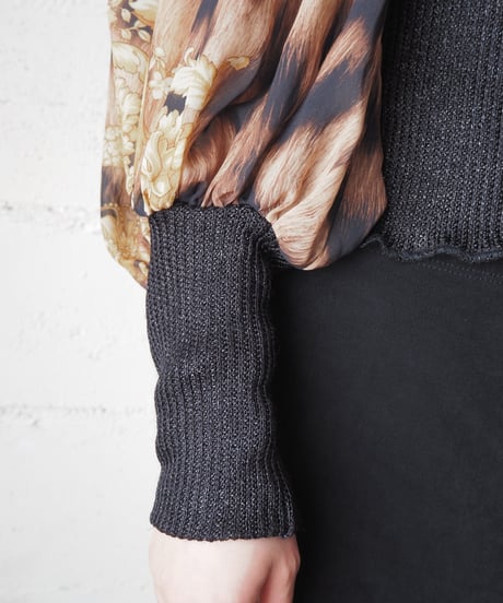 Patterned Sleeveless Lame Knit Blouse BKYE
