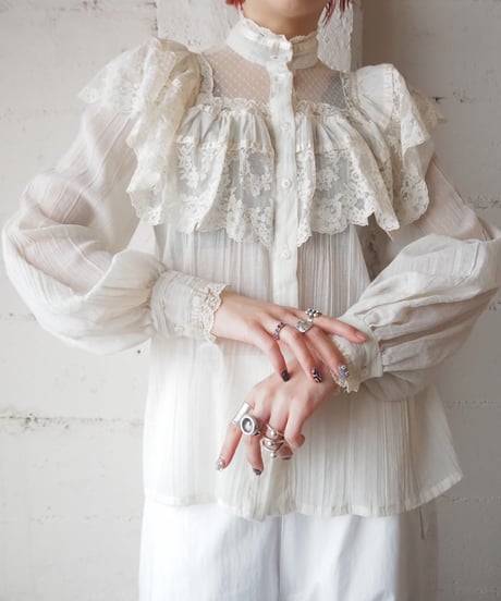 GUNNE SAX Frill Sheer Blouse IV