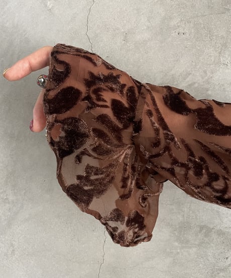 Botanical Pattern Opal Velour Blouse BR