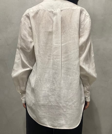 J.CREW Band Collar Linen Shirt WH