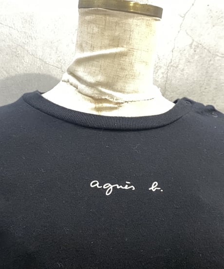 agnes b Shoulder Button Tee BK