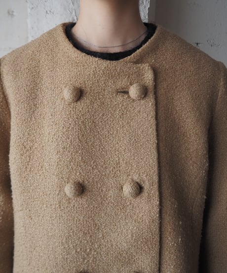 1950-60's USA Stylecraft Vintage Collarless Tweed Coat BE