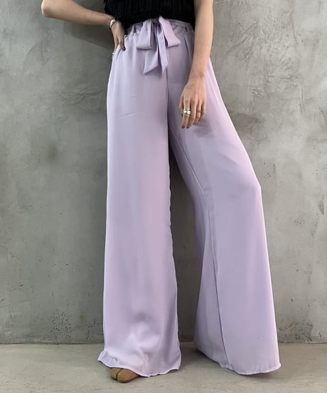 Belted See Through Wide Pants PUR