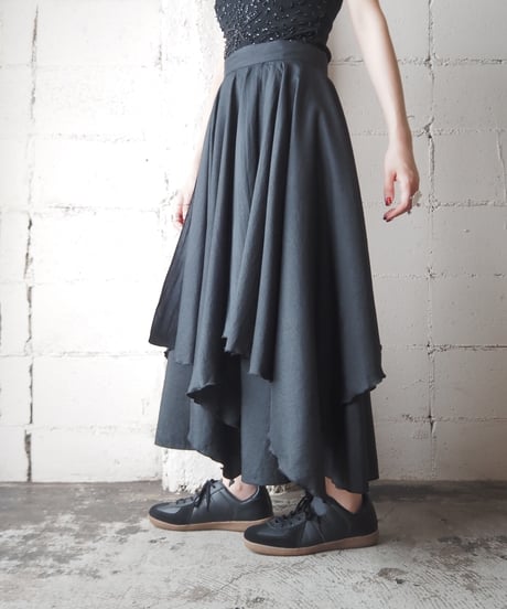 Hem Design Long Skirt BK