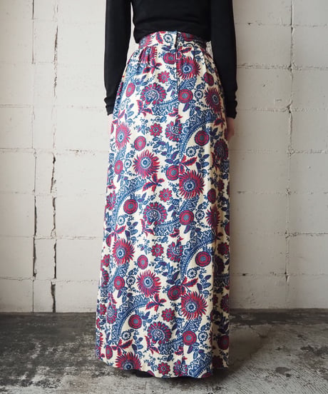 Botanical Pattern Long Skirt IVRE