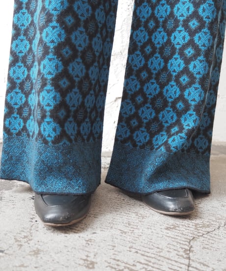 B.yu Geometric Pattern Knit Pants BL