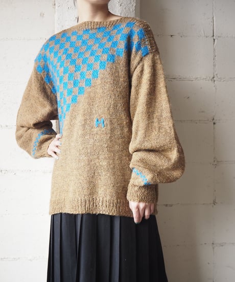 Checker Design Knit BRBL