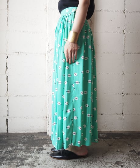 Circle Pattern Rayon Skirt GN