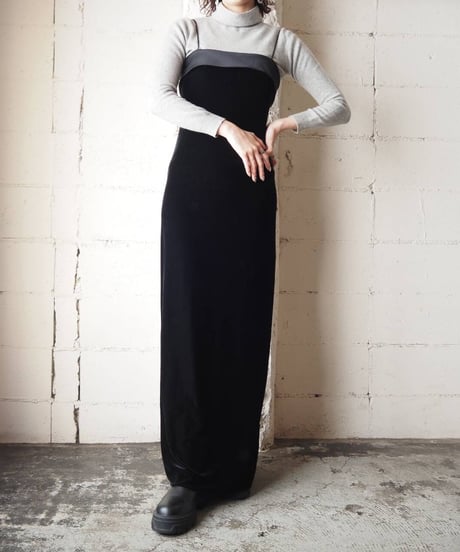 Velour Camisole Tight Dress BK