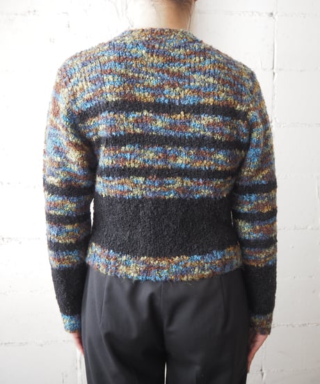 MNLDA Loop Yarn Stripe Knit BKBLBR