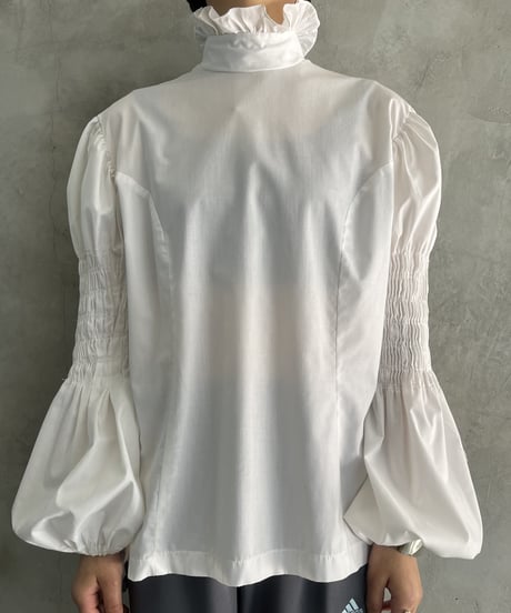 Frill Collar Volume Sleeve Blouse WH
