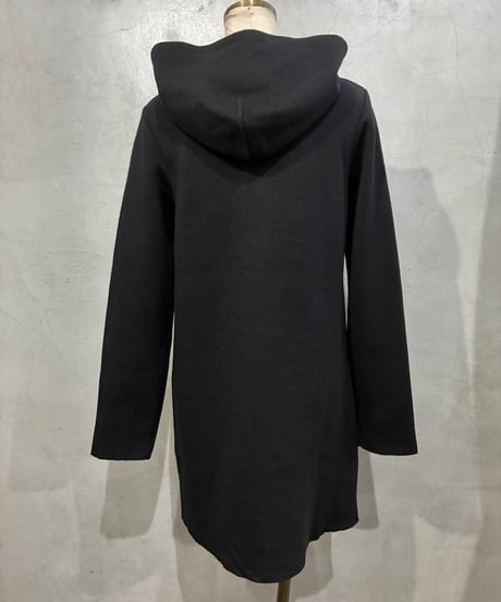 agnes b. PRESTIGE Zipup Wool Hoodie Dress BK